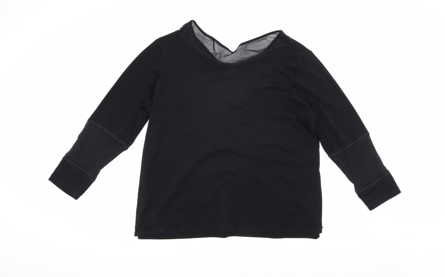 Doris Streich Women's Black V-Neck Top Size 18