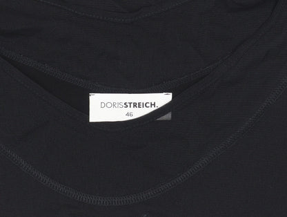 Doris Streich Women's Black V-Neck Top Size 18