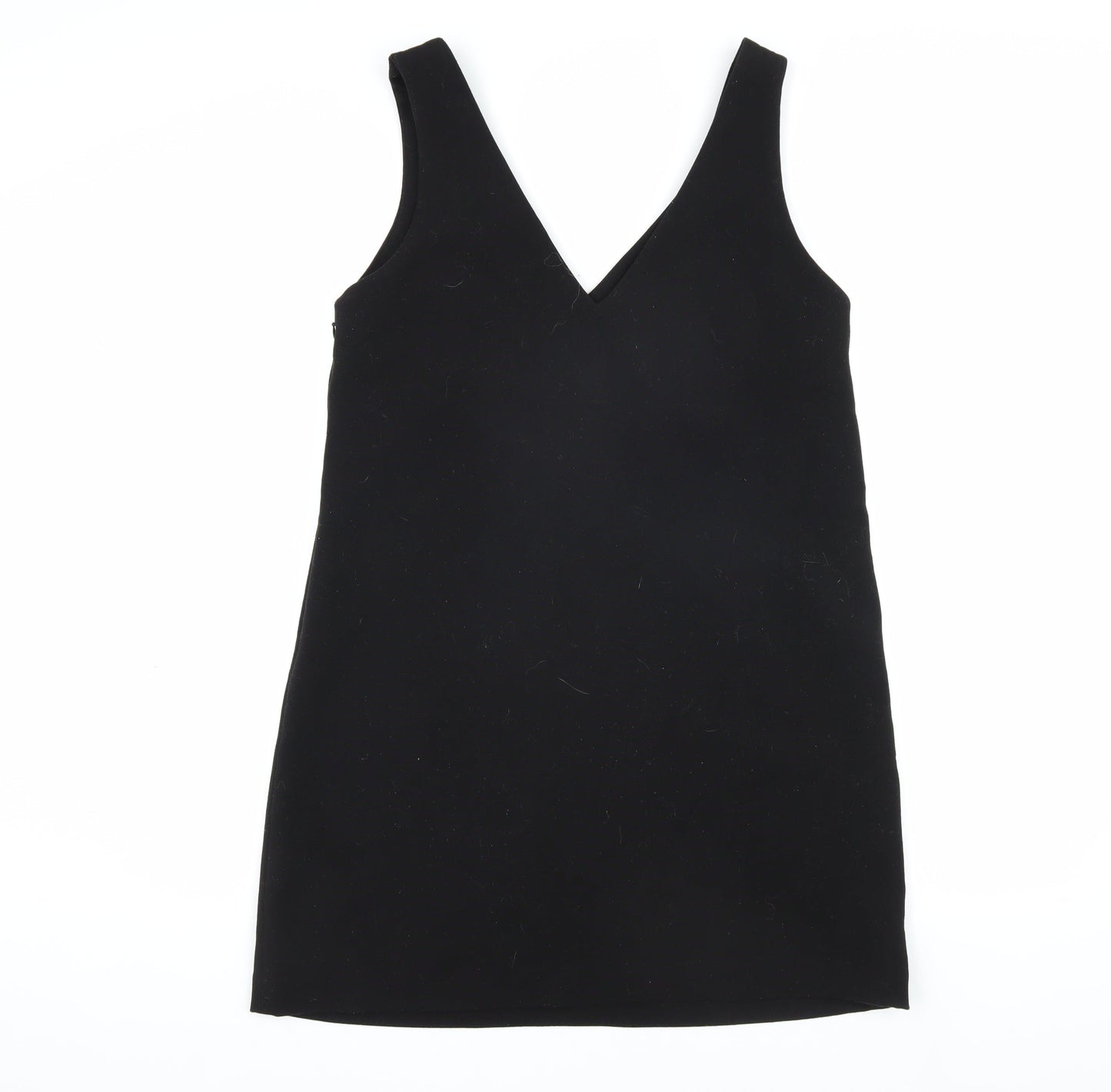 EDC Women's Black Pinafore Dress Size 10 with Zip Accents