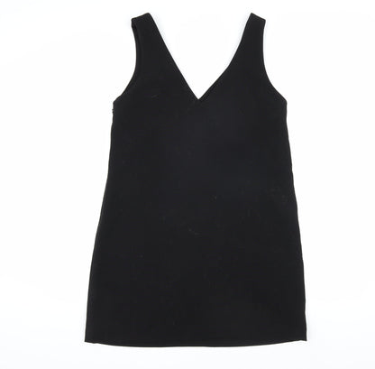 EDC Women's Black Pinafore Dress Size 10 with Zip Accents