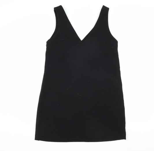 EDC Women's Black Pinafore Dress Size 10 with Zip Accents