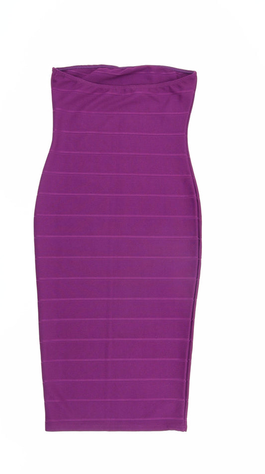 Missguided Purple Bodycon Dress, Women's Size 10, Strapless