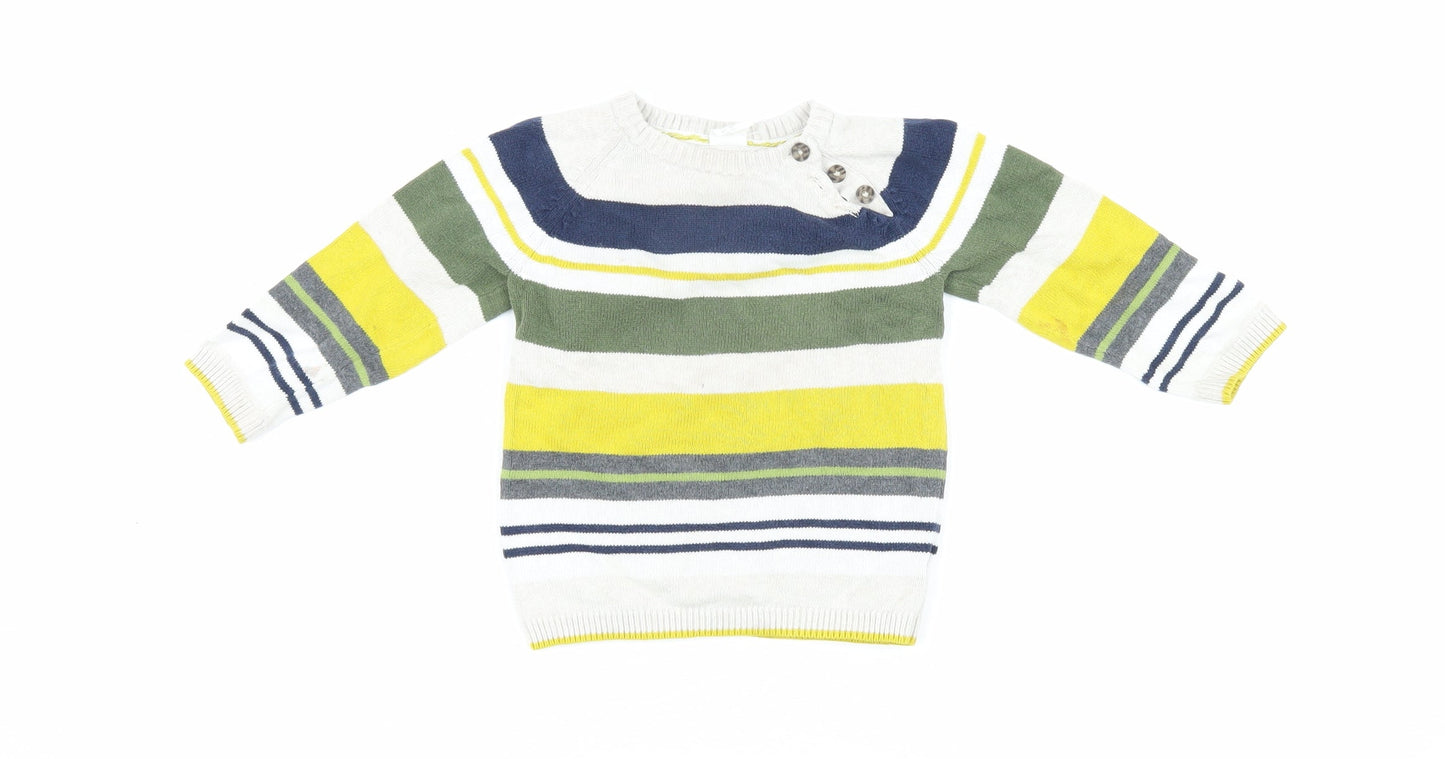 H&M Unisex Baby Multicoloured Striped Pullover 12-18 Months