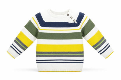 Front view of H&M unisex baby multicoloured striped pullover 12-18 months