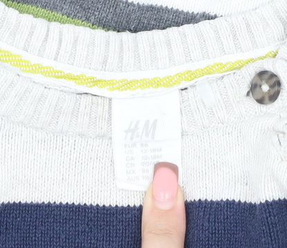 H&M Unisex Baby Multicoloured Striped Pullover 12-18 Months