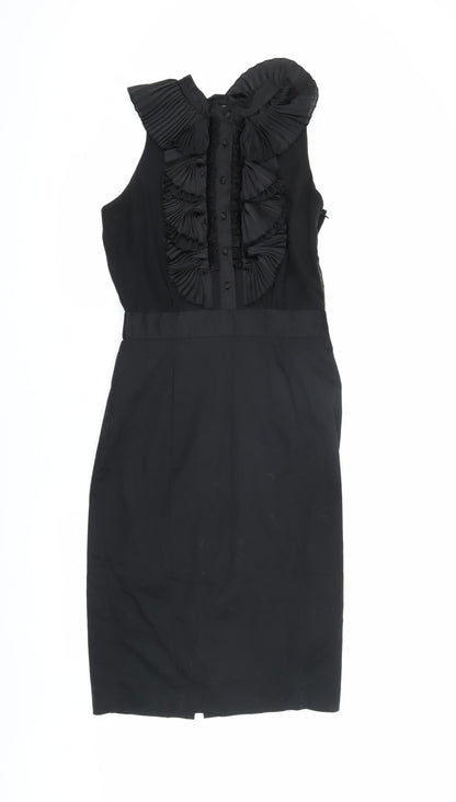 Warehouse Women Black Shift Dress Size 10 Sleeveless