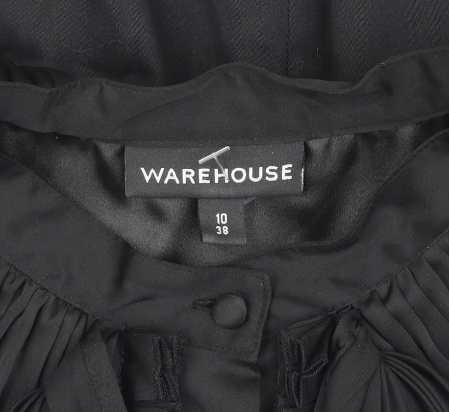 Warehouse Women Black Shift Dress Size 10 Sleeveless