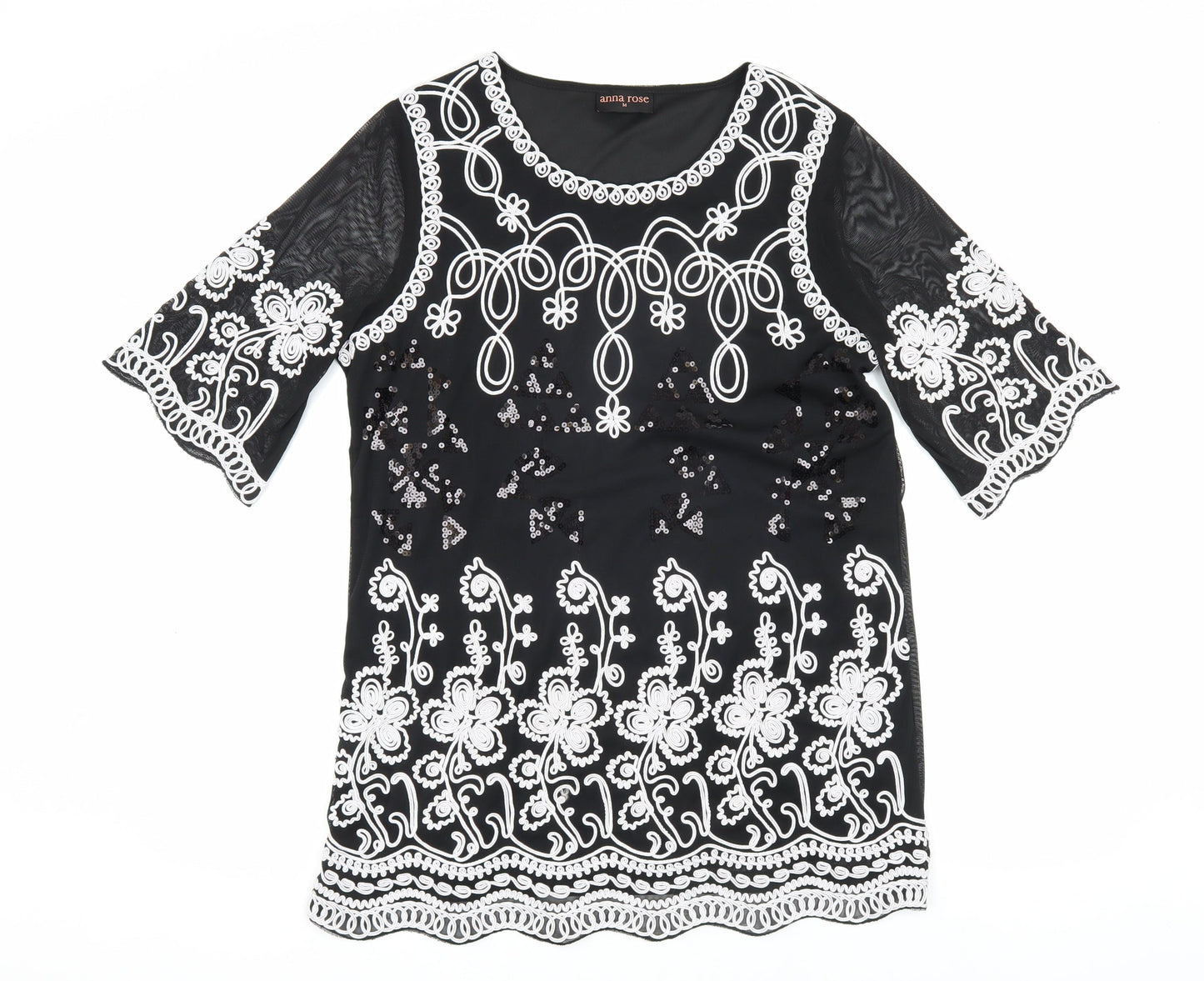 Womens UK Size M Anna Rose Black  Blouse