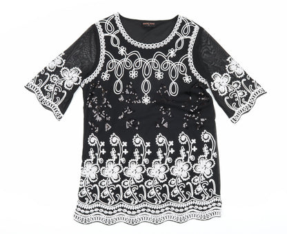 Womens UK Size M Anna Rose Black  Blouse