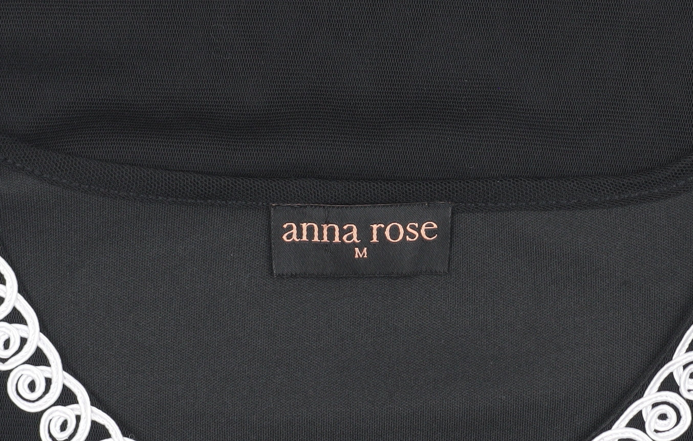 Womens UK Size M Anna Rose Black  Blouse