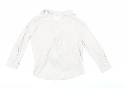 MNG Casual Women's Beige Button-Up Shirt, Size 4