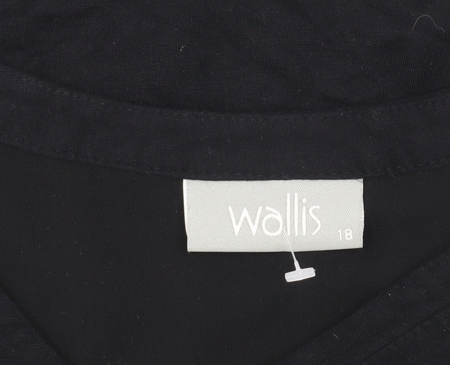 Womens UK Size 18 Wallis Black  Blouse