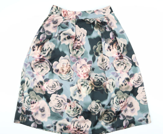 Next Women's Multicoloured Floral A-Line Skirt, Size 16