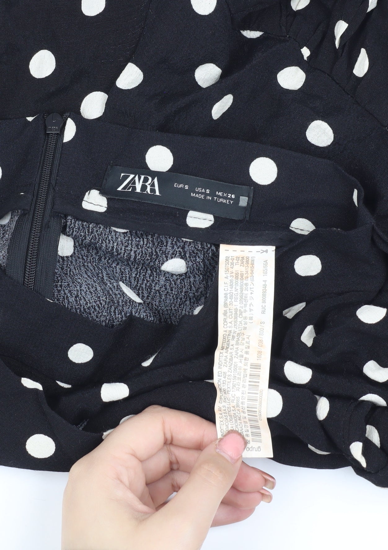 Zara Women's Black Polka Dot Wrap Shorts S