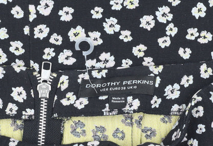 Dorothy Perkins Women's Black Floral Skirt Size 10