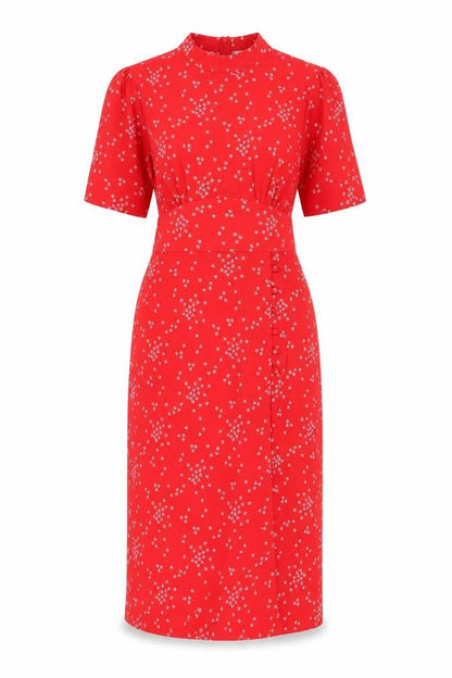 ASOS Red Midi Dress Women UK Size 12 High Neck