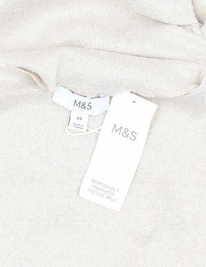 Womens UK Size 20 Marks and Spencer Beige Basic Blouse