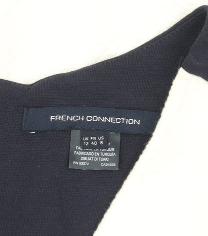 French Connection Women’s Black White Bodycon Dress Size 12