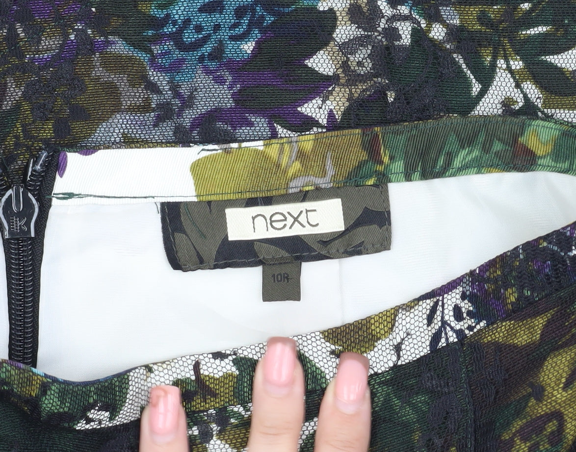Next Women's Multicoloured Floral Pencil Skirt Size 10