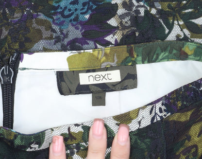 Next Women's Multicoloured Floral Pencil Skirt Size 10