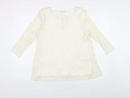 Anna Rose Women's Ivory Lace Top Medium