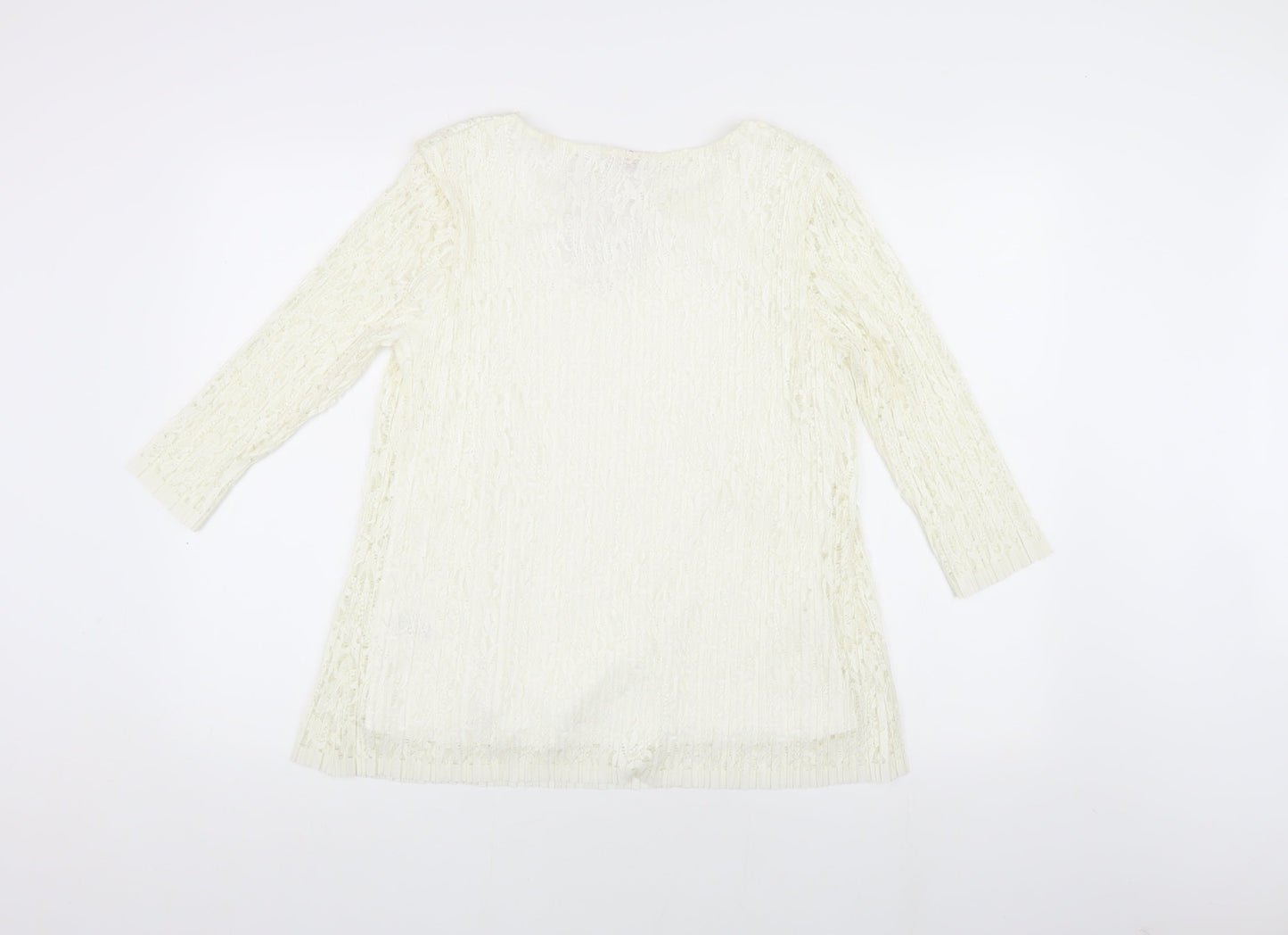 Anna Rose Women's Ivory Lace Top Medium