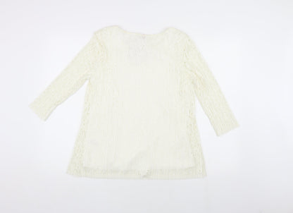 Anna Rose Women's Ivory Lace Top Medium