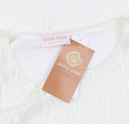 Anna Rose Women's Ivory Lace Top Medium