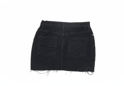 ASOS Women's Black Cotton Short Skirt, Size 12