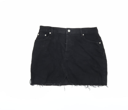 ASOS Women's Black Cotton Short Skirt, Size 12