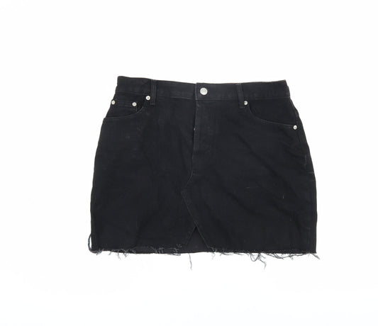 ASOS Women's Black Cotton Short Skirt, Size 12