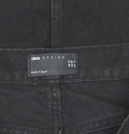 ASOS Women's Black Cotton Short Skirt, Size 12