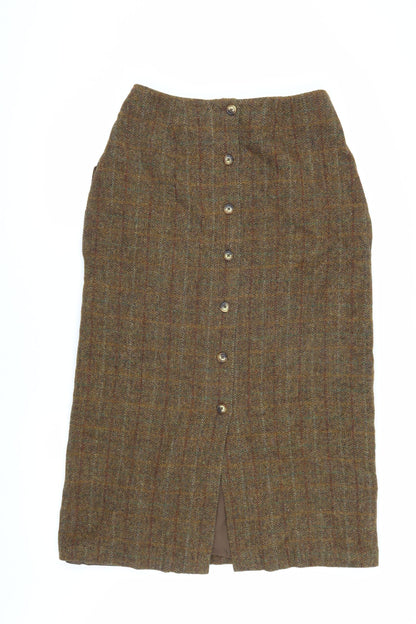 Orvis Women's Brown Tweed Midi Skirt Size 6