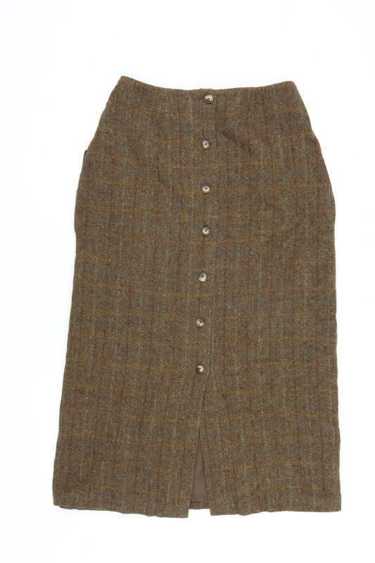 Orvis Women's Brown Tweed Midi Skirt Size 6