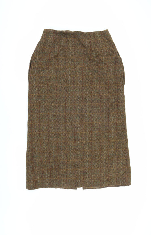 Orvis Women's Brown Tweed Midi Skirt Size 6