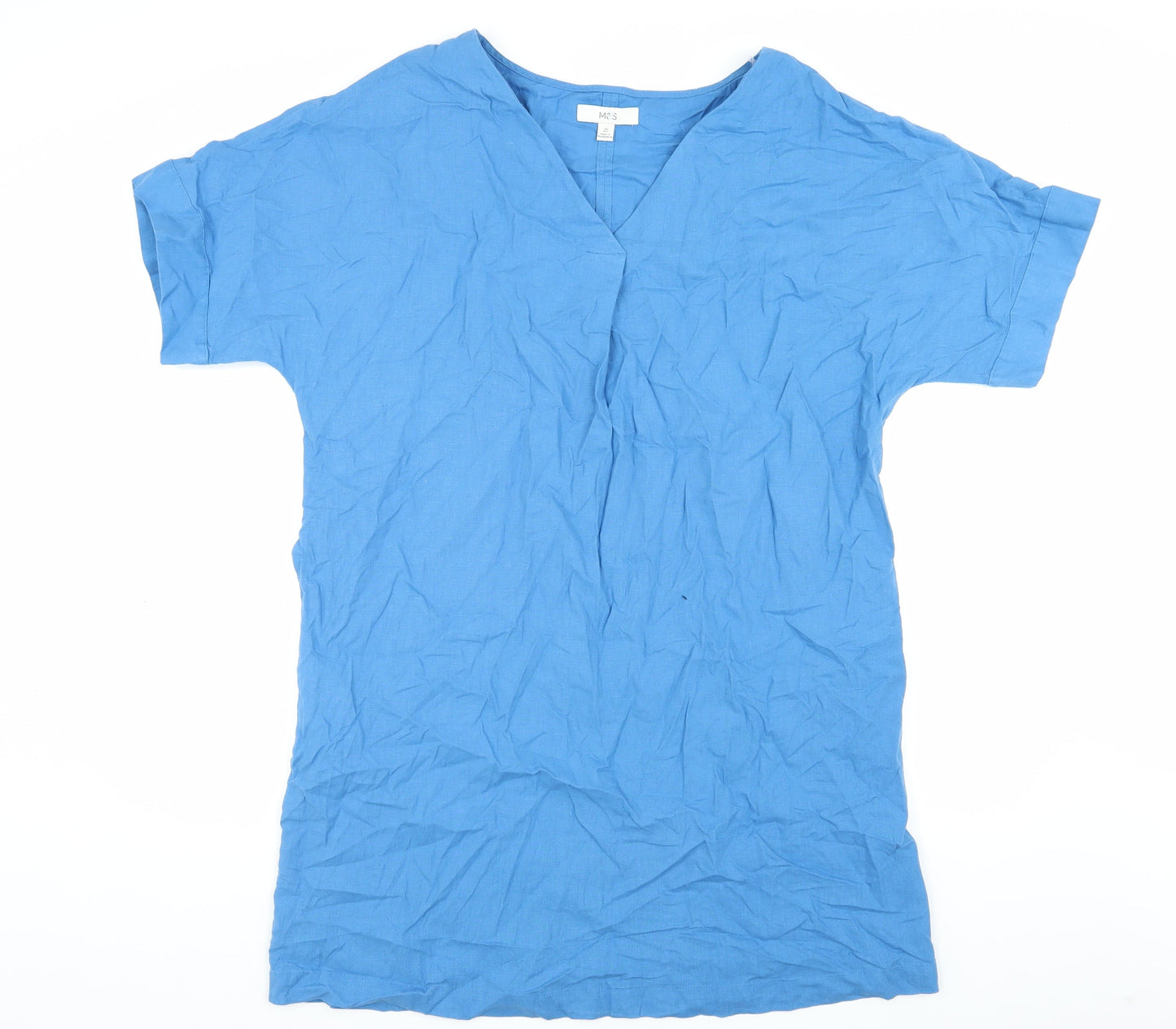 Womens UK Size 16 Marks and Spencer Blue Tunic T-Shirt