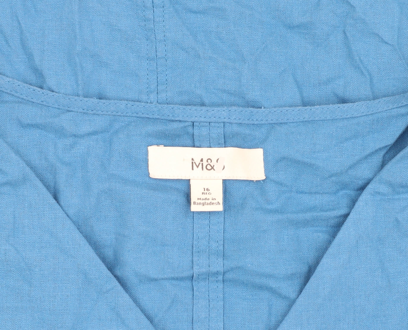 Womens UK Size 16 Marks and Spencer Blue Tunic T-Shirt
