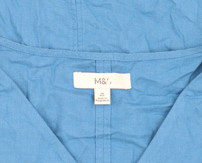Womens UK Size 16 Marks and Spencer Blue Tunic T-Shirt