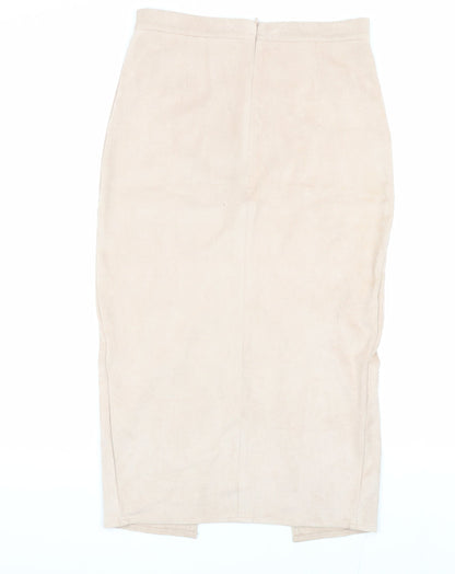 Missguided Women's Beige Midi Pencil Skirt Size 10