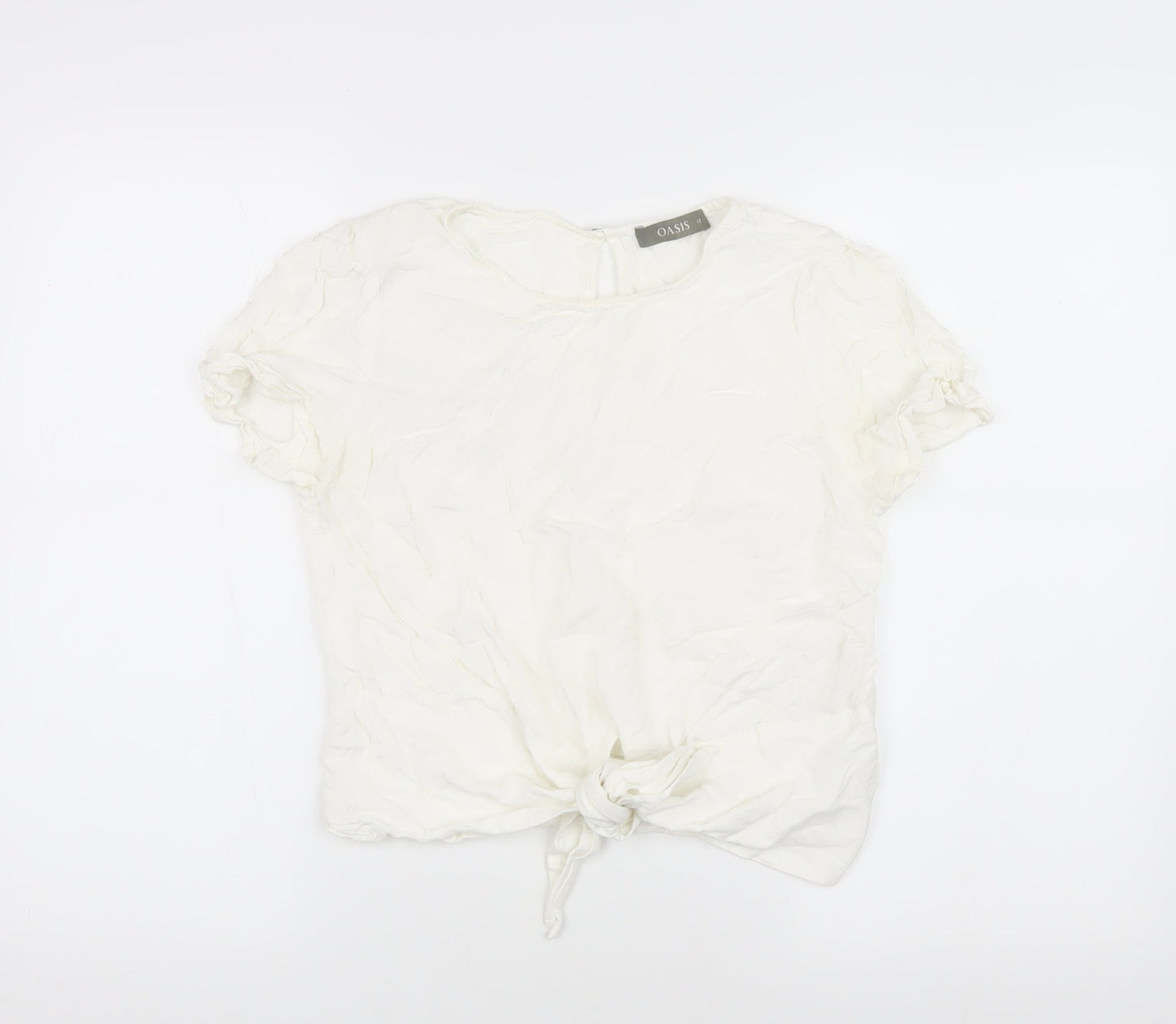 Womens UK Size 12 Oasis White Basic Blouse