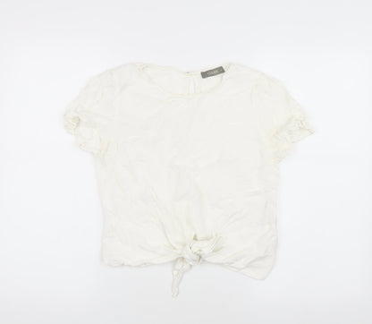 Womens UK Size 12 Oasis White Basic Blouse