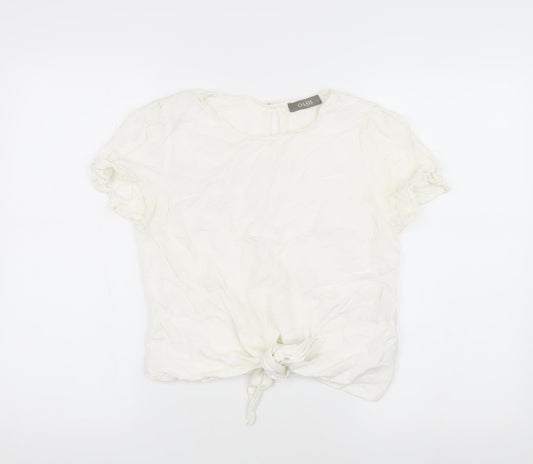 Womens UK Size 12 Oasis White Basic Blouse