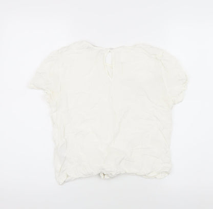 Womens UK Size 12 Oasis White Basic Blouse