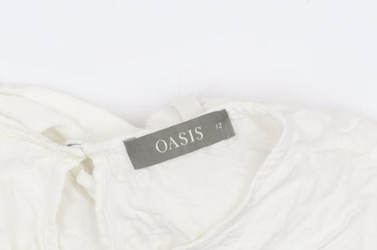 Womens UK Size 12 Oasis White Basic Blouse