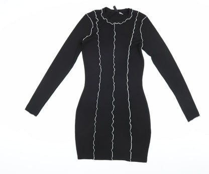 DIVIDED Women's Black Bodycon Mini Dress, Size S
