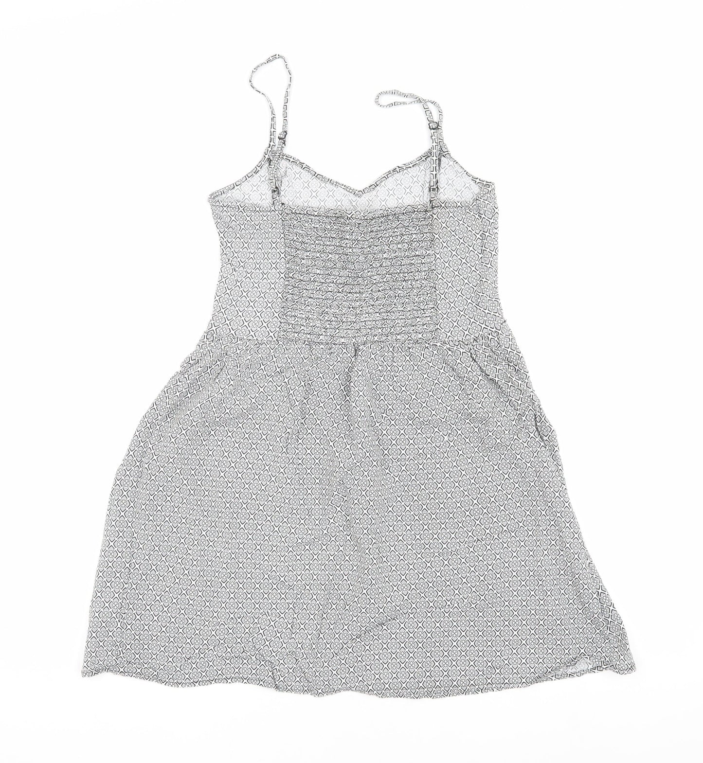 Divided Women's White Geometric Dress Size 8