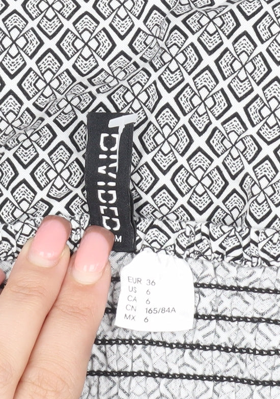 Divided Women's White Geometric Dress Size 8