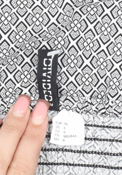 Divided Women's White Geometric Dress Size 8