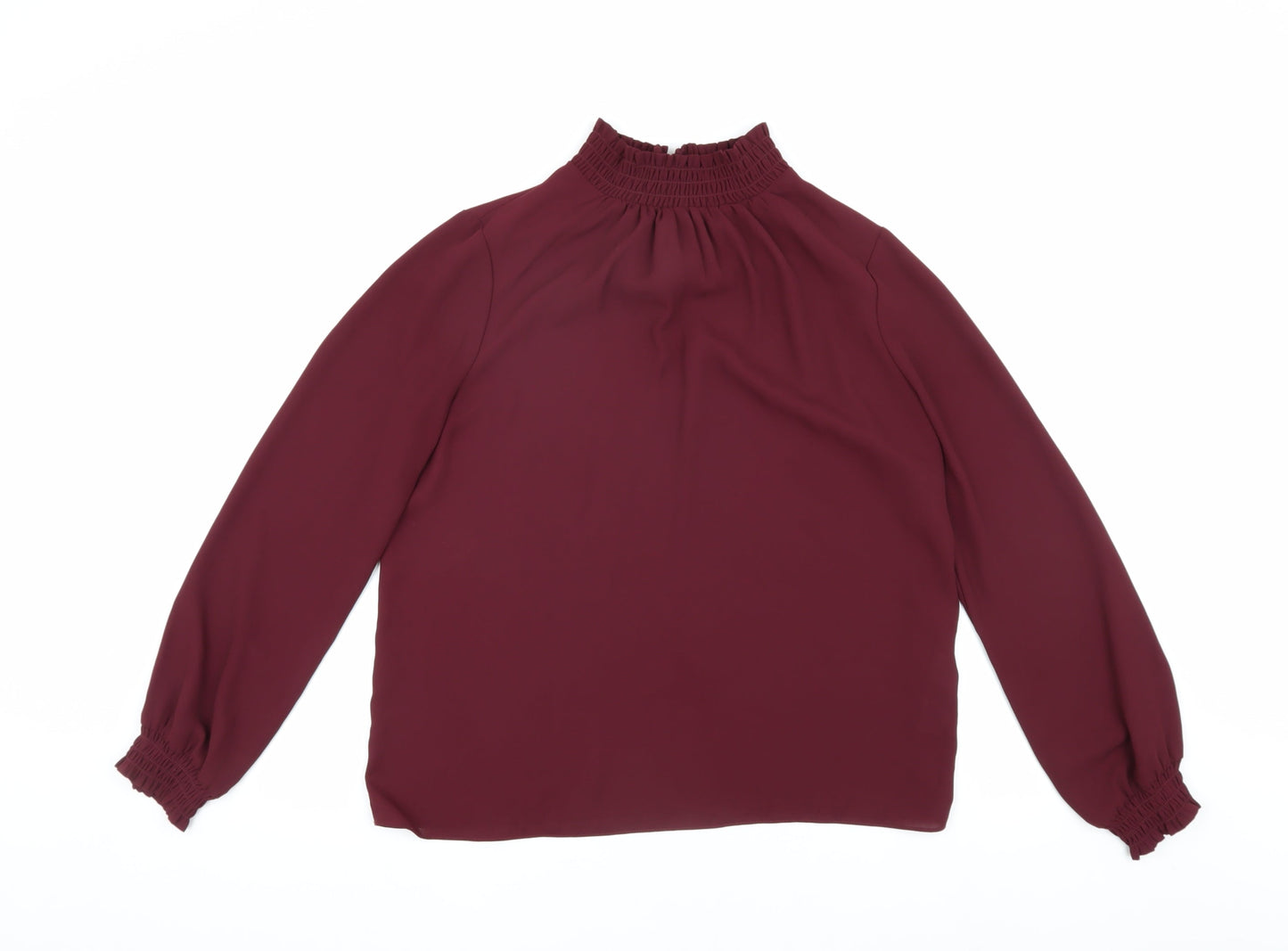 New Look Women's Red High Neck Blouse, Size 10