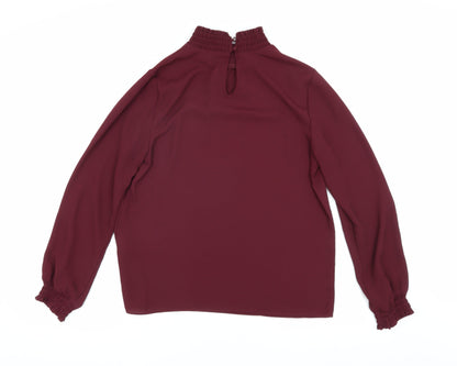 New Look Women's Red High Neck Blouse, Size 10